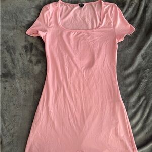 SHEIN Light Pink Square Neck Bodysuit